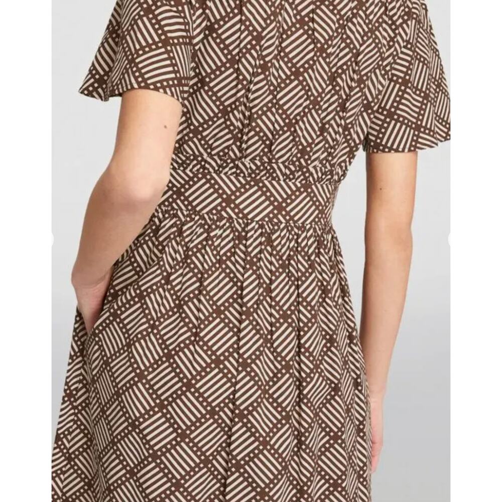 Max & Co x Duro Olowu GAO patterned midi dress | Sz 8, Brown NWT - Picture 4 of 15